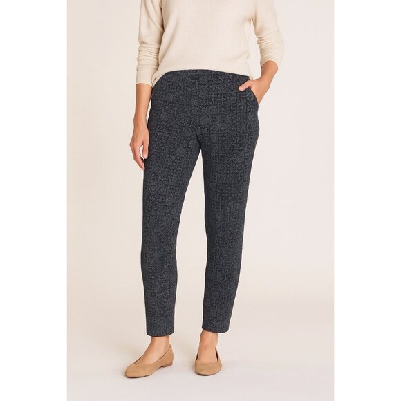 Soft Surroundings Women Pull On Jean Sz Small Black Gray Patchwork Boho Chic - Picture 1 of 12